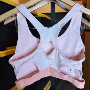 Nike Women's Swoosh Classic Support Sports Bra Peach & White Size Medium thumbnail 6