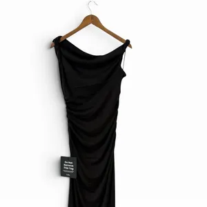 Lulus Fauna Black Twisted One-Shoulder Bodycon Midi Dress size XL NWT thumbnail 6
