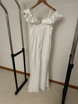 Club L Off The Shoulder White Gown thumbnail 3