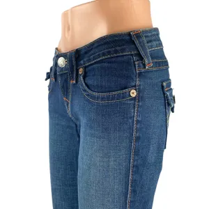 True Religion Women's Blue Low Rise Dark Wash Flared Bootcut Denim Jeans Sz 26 thumbnail 2