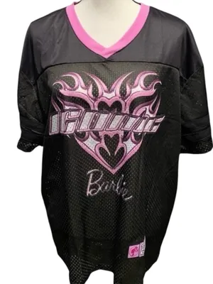 NWT Iconic Barbie Jersey Size Large Black thumbnail 1