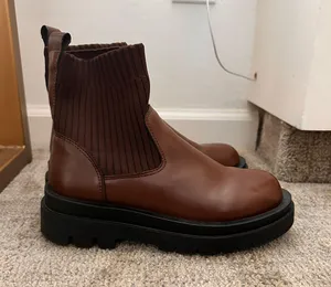Brown Sock Booties Size 7 thumbnail 1