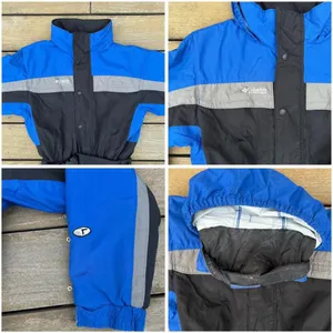 Vintage Columbia Sportswear Black/Blue Ski Suit Snow Suit w/ Hood thumbnail 6