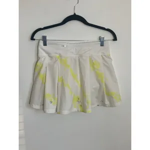 Lululemon Pace‎ Rival Mid-Rise Skirt *Long Wash Electric Lemon Multi / White thumbnail 6