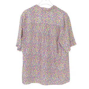 Josephine 80s Vintage Rainbow Polka Dot Button Down Collared Blouse Medium White thumbnail 2