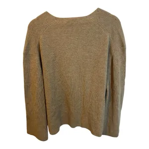M.M. LaFleur Sophie 100% Cashmere Sweater XL Deep Flax Knit V-Neck Bell Sleeve thumbnail 5