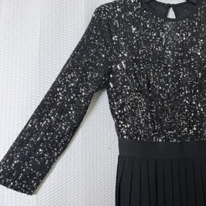 Little Mistress London Dress Women Size US 2 Black Sequin Pleated Midaxi Formal thumbnail 5