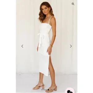 Hello Molly White Ways I Loved You Knit Midi Dress Tie Waist Size S Minimalist thumbnail 2