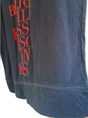 NWT J. Crew Foreign Language "Kiss" S/S Sweatshirt Navy Red Size Medium thumbnail 6