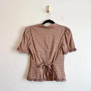 Reformation | Olli Gingham Button Front Top in Audrie Check thumbnail 4