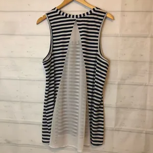Torrid Blue/White Striped Tank scooped neck sleeveless size 1 flowy top thumbnail 3