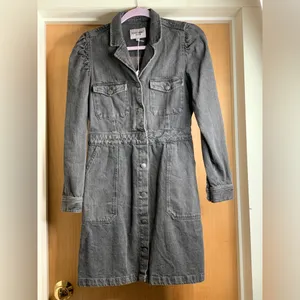 Velvet Heart Charcoal Denim Button-up Dress. Size-Small. Western Chic thumbnail 3