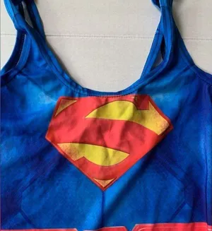 Superwoman One Piece Swimsuit Women “one size” Blue Superhero Swimwear Superman thumbnail 11