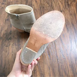 LL Bean Signature • Leather Ankle Boots heeled tan beige bootie zip cap toe thumbnail 8