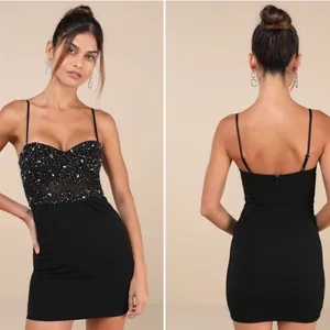 LULU's Prom Wedding Elegant Sexy Bustier Corset Rhinestone Holiday Party Mini thumbnail 5