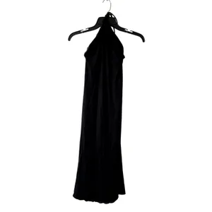 Oh Polly Karissa Modal Halterneck Midaxi Midi Dress Black Size XS Open Back CLM thumbnail 4