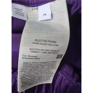 SELECTED Femme Purple Satin Midi Skirt Side Slit Drawstring Waist Size Small thumbnail 5