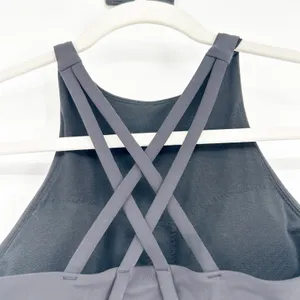 Lululemon Womens High Neck Long Line Strappy Back‎ Workout Energy Bra Size 4 thumbnail 4