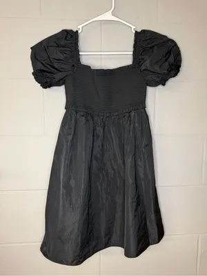 Aritzia Sunday Best Hadley Babydoll Puff-Sleeve Mini Dress in Black Size Small thumbnail 3