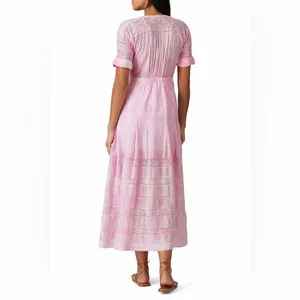 LoveShackFancy Edie Maxi‎ Dress Pink NWT Small thumbnail 4