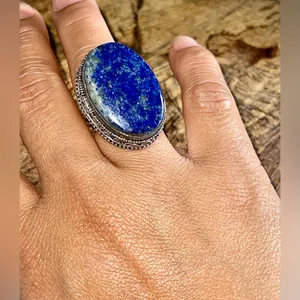 Lapis Lazuli Ring Size 7 Blue thumbnail 4