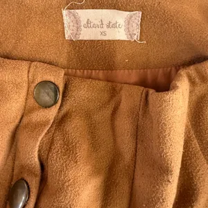 Altar'd State Brown Faux Suede Cassie Mini Button Up Skirt Size XS thumbnail 4