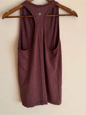 Lululemon Run Swiftly Tech Tank Tonka Stripe Heathered Bordeaux Drama Bordeaux 6 thumbnail 5