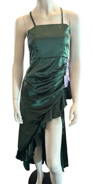 Dideyttawl Bridesmaids Dress Hunter Green Size 12 NWT thumbnail 1