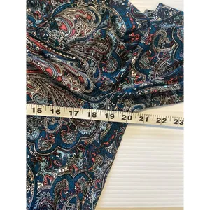TALBOTS Teal‎ Paisley Stretch Shirred Blouson Midi Dress Size L Large Classic thumbnail 9