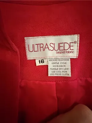 70’s retro Red Ultrasuede jacket with a boho vibe, size M thumbnail 8
