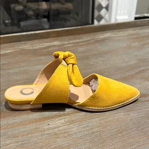 Journee‎ Collection Telulah Yellow Bow Mule Slip-On Flats Size 5.5 NIB thumbnail 5