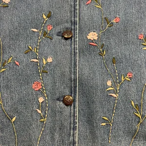Vintage Classic Elements floral embroidered denim jacket thumbnail 4