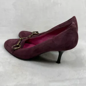 Coach Aubry P554 Burgundy Suede Horsebit Loafer Pumps Made in Italy Womens 6.5 B thumbnail 8