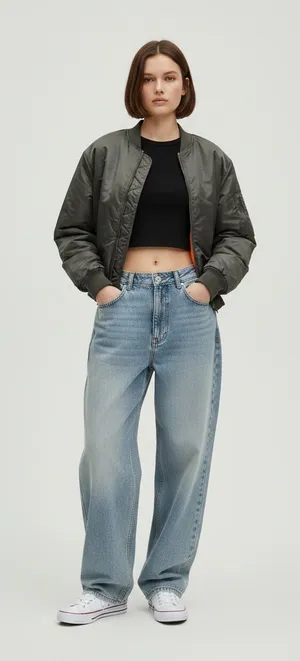 Birch and stone Women’s bomber jacket Black Size L thumbnail 1