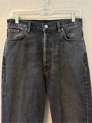 Goldsign high rise straight leg black women's jeans size 28 thumbnail 2