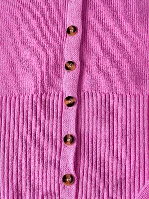 Pink Cable Knit Mock Neck Sweater & Fold-over Leggings thumbnail 2