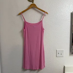 Skims Soft Lounge Ribbed Mini Dress Pink Size XL thumbnail 2