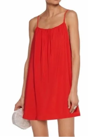 Alice + Olivia Red Orange Mini Slip Dress Size Medium thumbnail 1