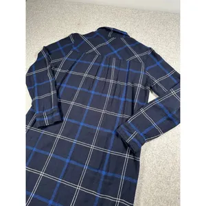 Abercrombie & Fitch Medium Womens Blue Plaid Shirt Dress‎ Long Sleeve Zip Collar thumbnail 4