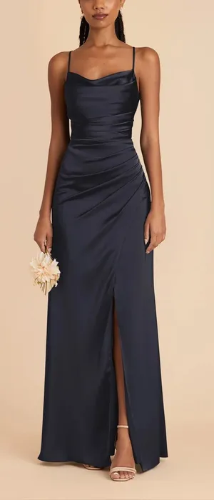 Satin Navy Birdy Grey Dress thumbnail 1