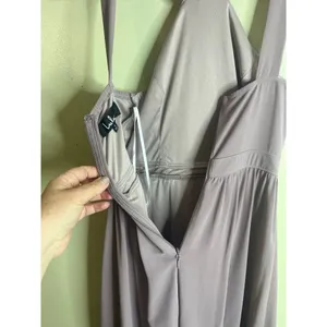 Lulus Air of Romance Mauve Maxi Dress halter neckline, seamed bodice, size small thumbnail 5