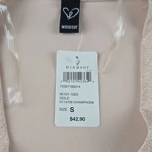 Windsor NWT Glitz and Glamour Mini Dress in Gold Champagne Shimmer Women's Small thumbnail 2