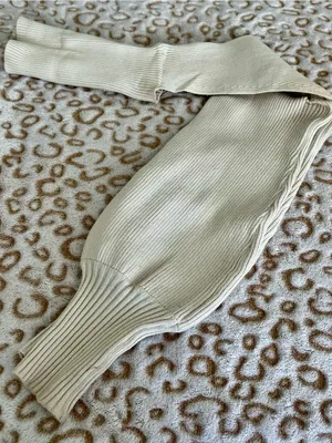Cream Ribbed Turtleneck Women's Sweater Size M thumbnail 1