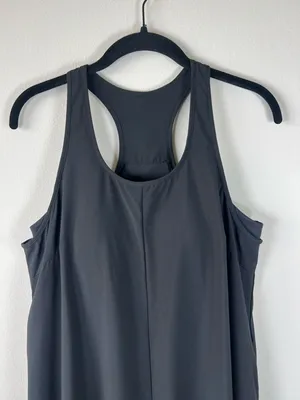 Halara Breezeful Midi Dress Black Racerback Pockets High Low Flowy NEW Sz Medium thumbnail 3