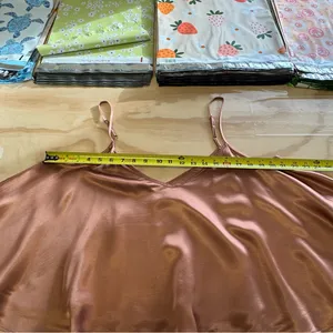 Enza Costa Satin Strappy Satin Swing Style Camisole‎ Bronze Large thumbnail 9