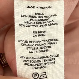 Theory‎ Modern Tea Dress Ballet Pink Organic Crunch Wash Linen Blend Size 8 thumbnail 8