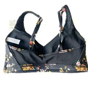 Aerie NWT Offline Goals Plunge Floral Sports Bra Black Size Medium M NEW thumbnail 6