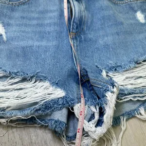 Topshop moto mom cutoff high waisted denim jean‎ hot shorts size 6 cutoff frayed thumbnail 4