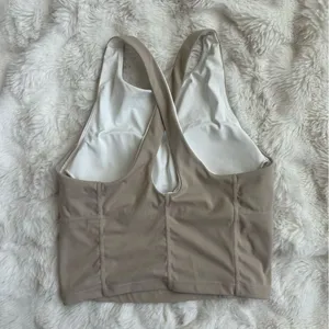 Taupe Athletic Top with padding Tan Size 4 thumbnail 2