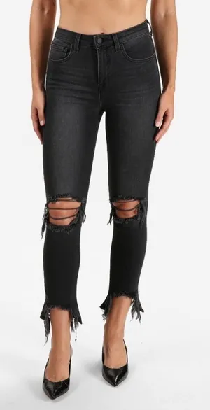L'Agence High Line Skinny Jeans in "Night Destruction” Distressed Size 27 NWOT thumbnail 1